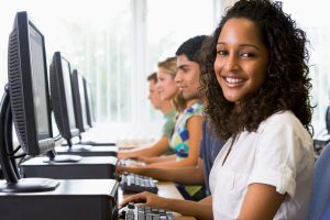Students in a computer lab