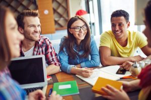 A group of students studying.